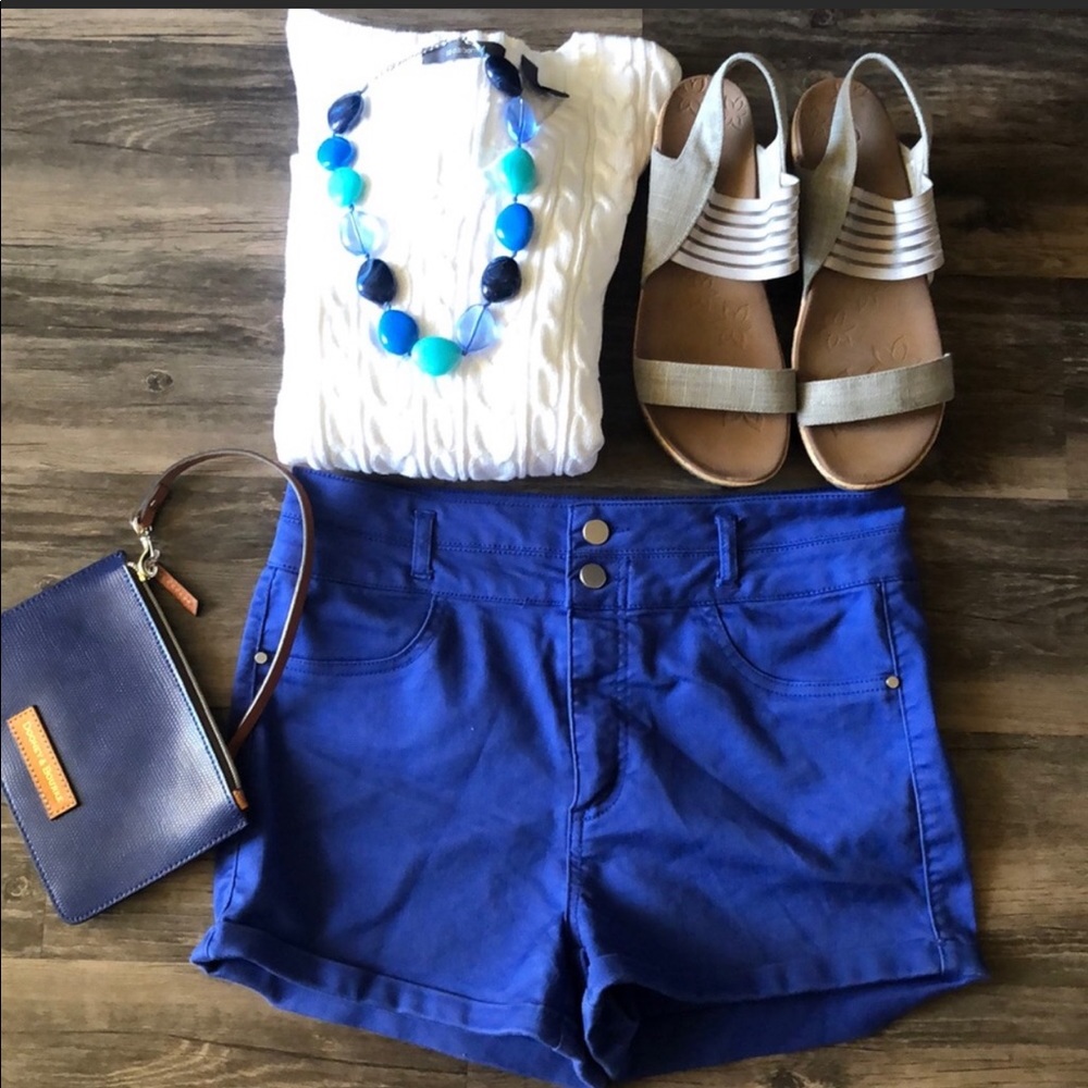 Love Fire High Waisted Blue Shorts size 11